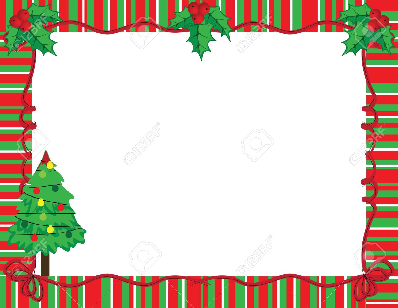 Cute Christmas Frame In Red And Green Color Royalty Free Cliparts Vectors And Stock Illustration Image