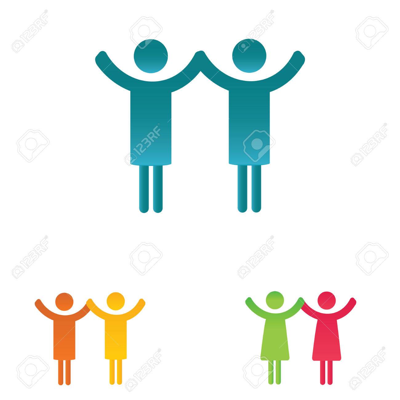 抽象的かつ簡単ピクトグラム家族会議を示します のイラスト素材 ベクタ Image 抽象的かつ簡単ピクトグラム家族会議を示します のイラスト素材 ベクタ Image