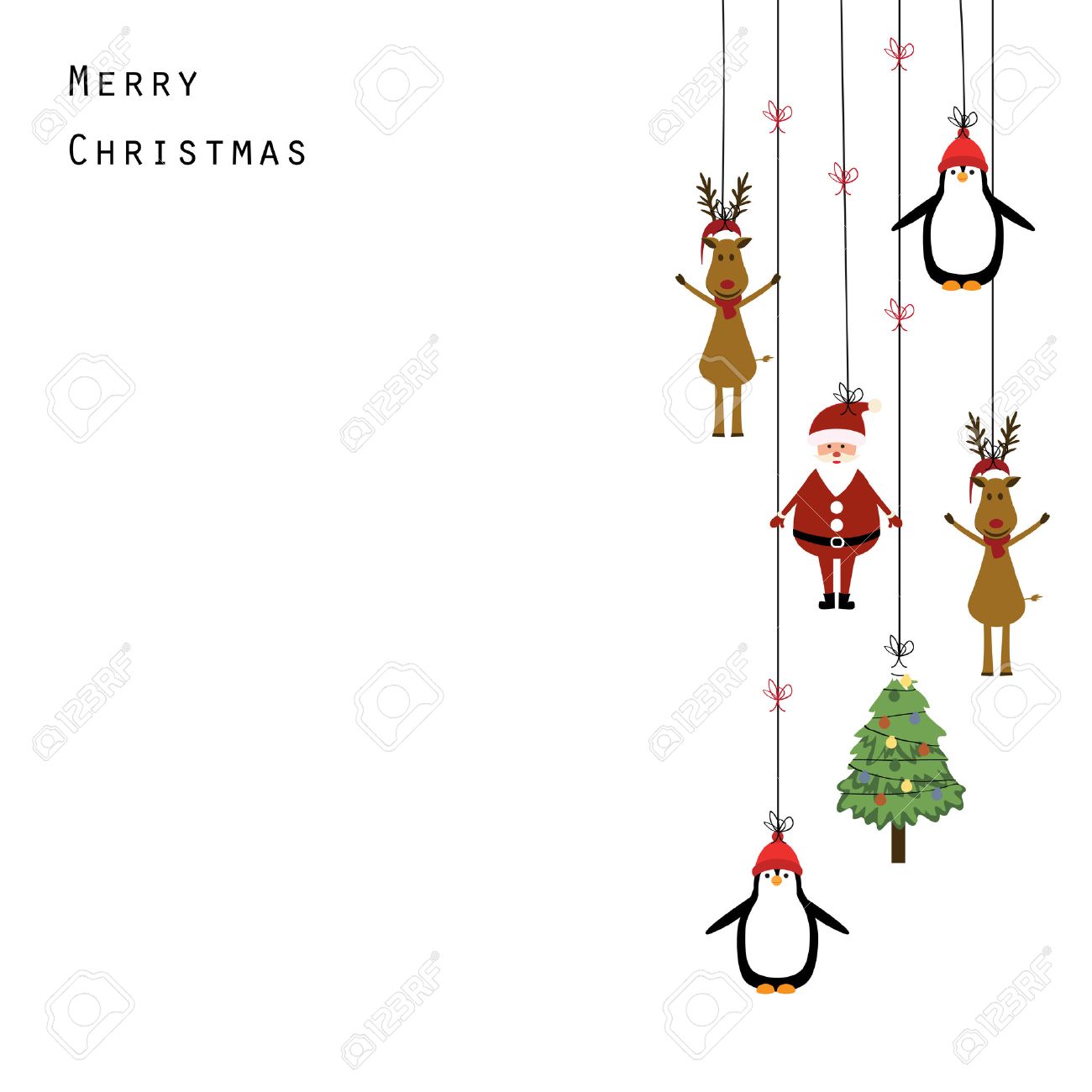 Cartão de Natal Feliz Natal Pinguim - Empório do Papai Noel