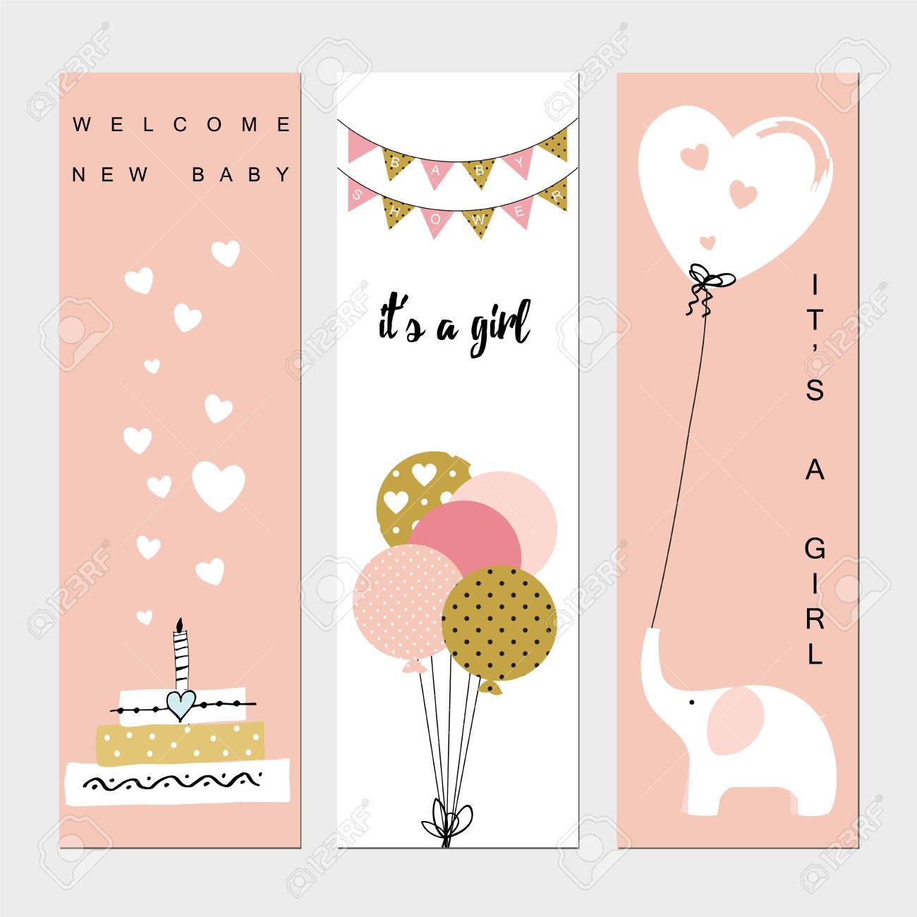 baby shower banners for the baby girl royalty free cliparts vectors