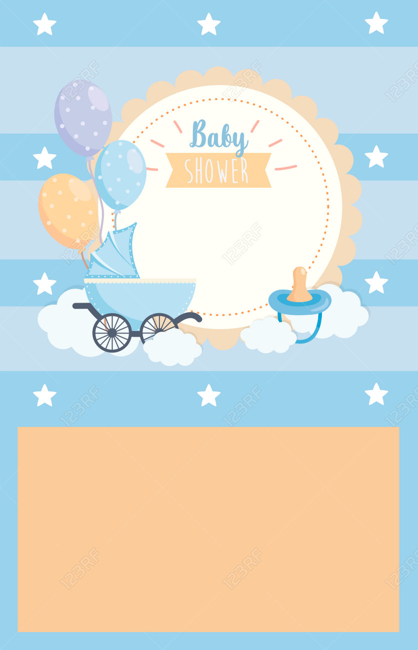 Baby Birth Shower Announcement Blank Invitation Template Boy Girl Stock  Photo, Picture and Royalty Free Image. Image 183685876., image size:836x1300