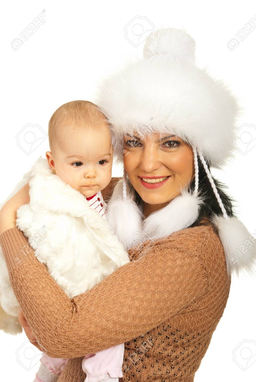 baby girl white fur hat