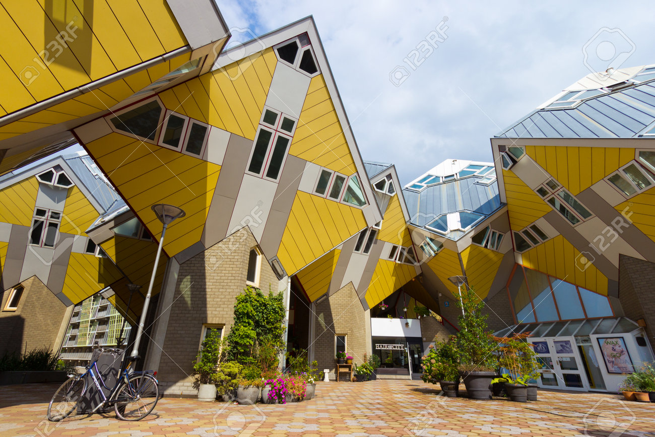 ROTTERDAM, Netherlands - Sep 8: Cube houses designed by Piet Blom on Sep 8, 2013 in Rotterdam, Netherlands. The design represents a village where each house represents a tree. All the houses together a forest. - 26278190 ROTTERDAM, Netherlands - Sep 8: Cube houses designed by Piet Blom on Sep 8, 2013 in Rotterdam, Netherlands. The design represents a village where each house represents a tree. All the houses together a forest. - 26278190