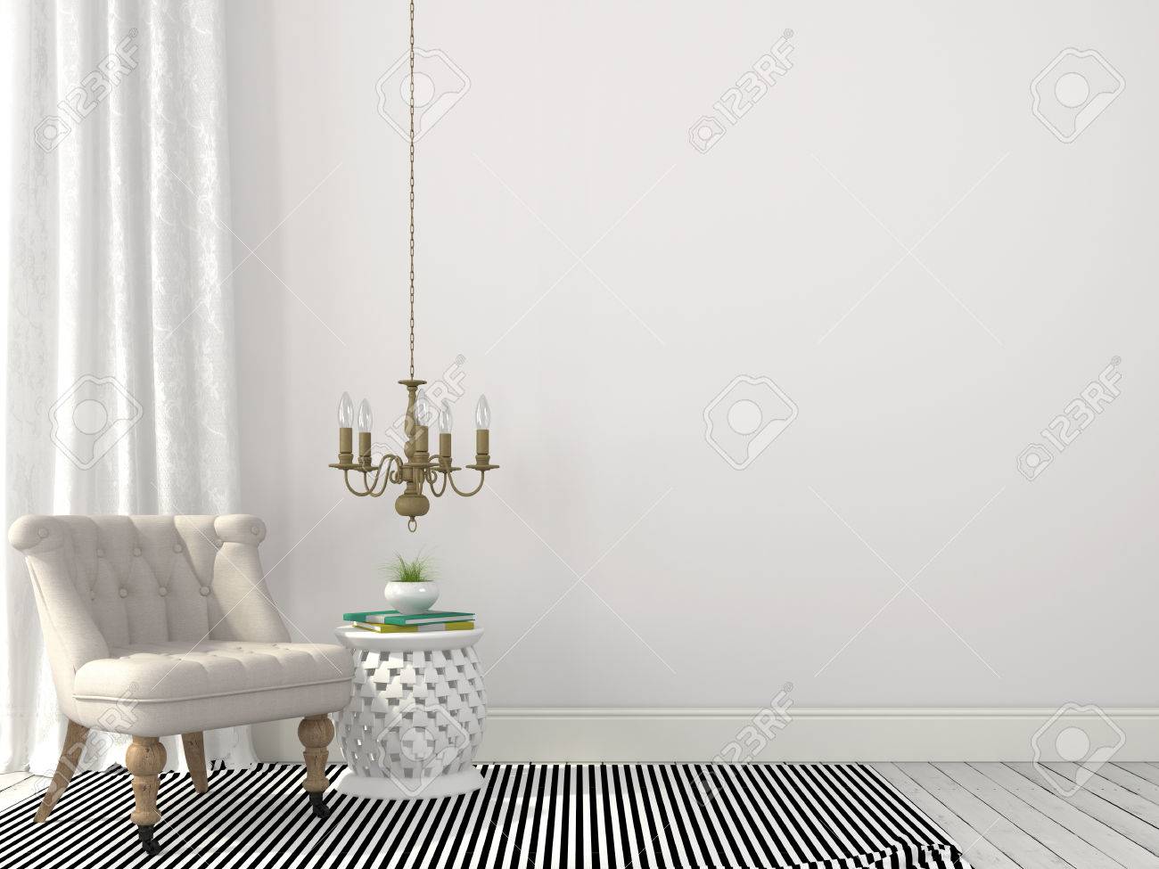 de con una araña bronce beige sillón de y Interior claro color elegante lámpara de SVUMpqz