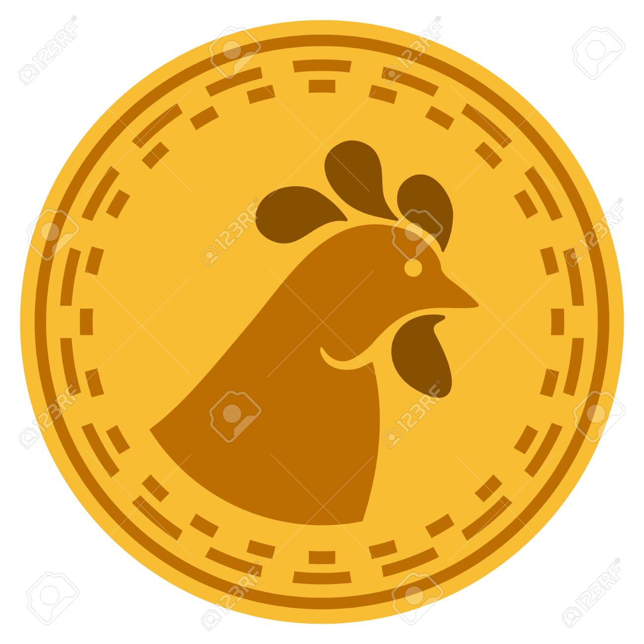 디지털 치킨 코인 평면 래스터 그림입니다. 흰색 배경에 고립 된 그림입니다. 로열티 무료 사진, 그림, 이미지 그리고 스톡포토그래피.  Image 95257074