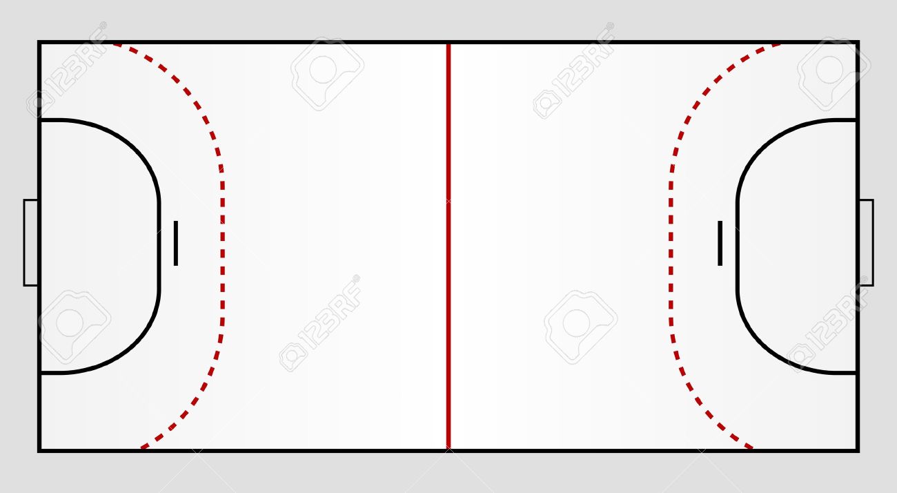 A Stylized Handball Ground Showing All Relevant Lines Stock Photo Picture And Royalty Free Image Image