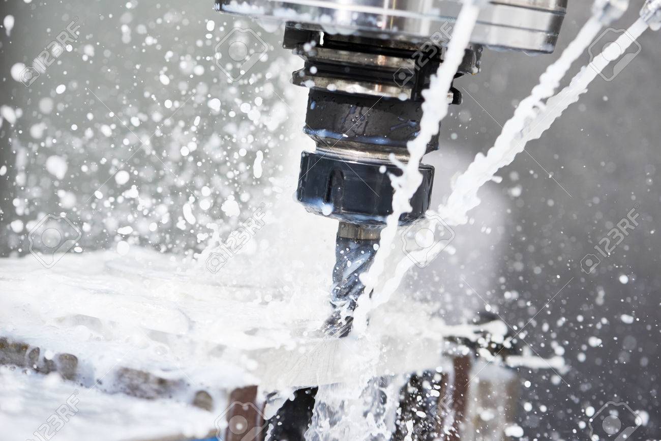 Milling metalworking process. Industrial CNC metal machining by vertical mill - 75482429 Milling metalworking process. Industrial CNC metal machining by vertical mill - 75482429