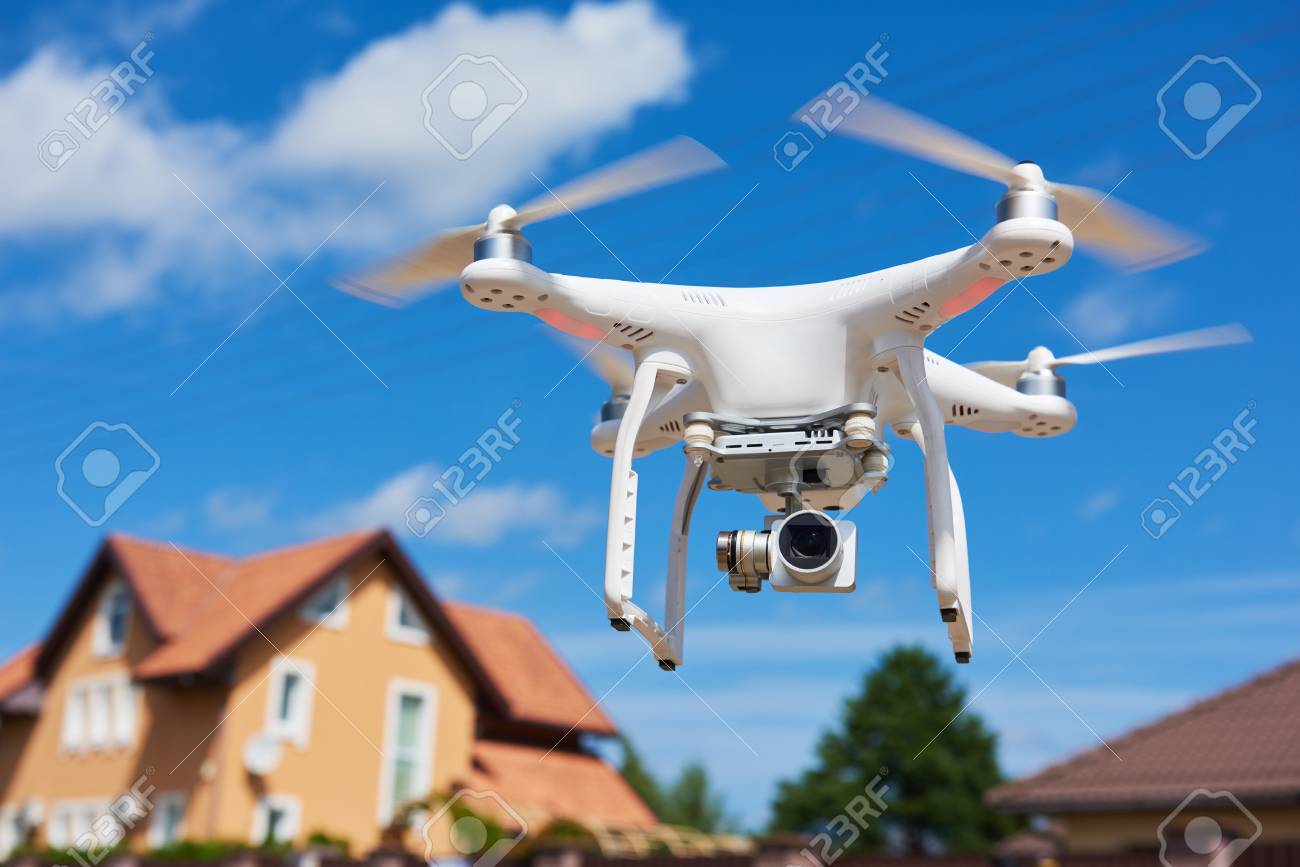 drone usage. private property protection or real estate check - 87801661 drone usage. private property protection or real estate check - 87801661