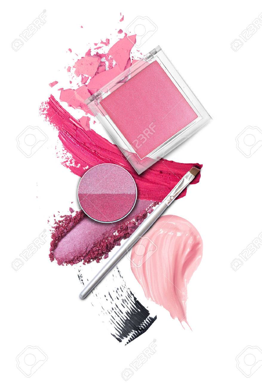 Brush and cosmetic elements on white - 50796104 Brush and cosmetic elements on white - 50796104