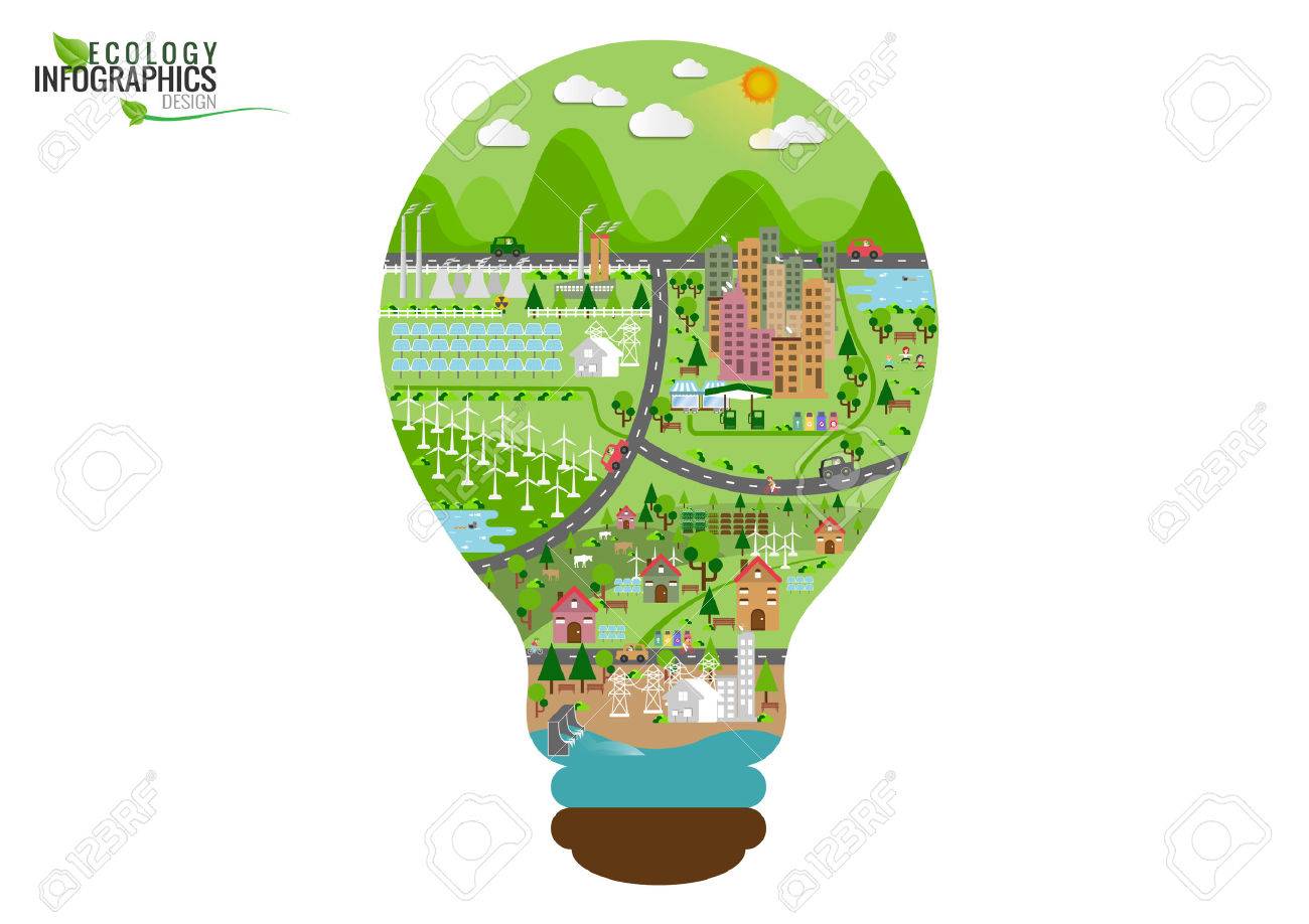 Infographic green ecology city and Renewable energy friendly concept. Vector flat illustrations - 50528089 Infographic green ecology city and Renewable energy friendly concept. Vector flat illustrations - 50528089