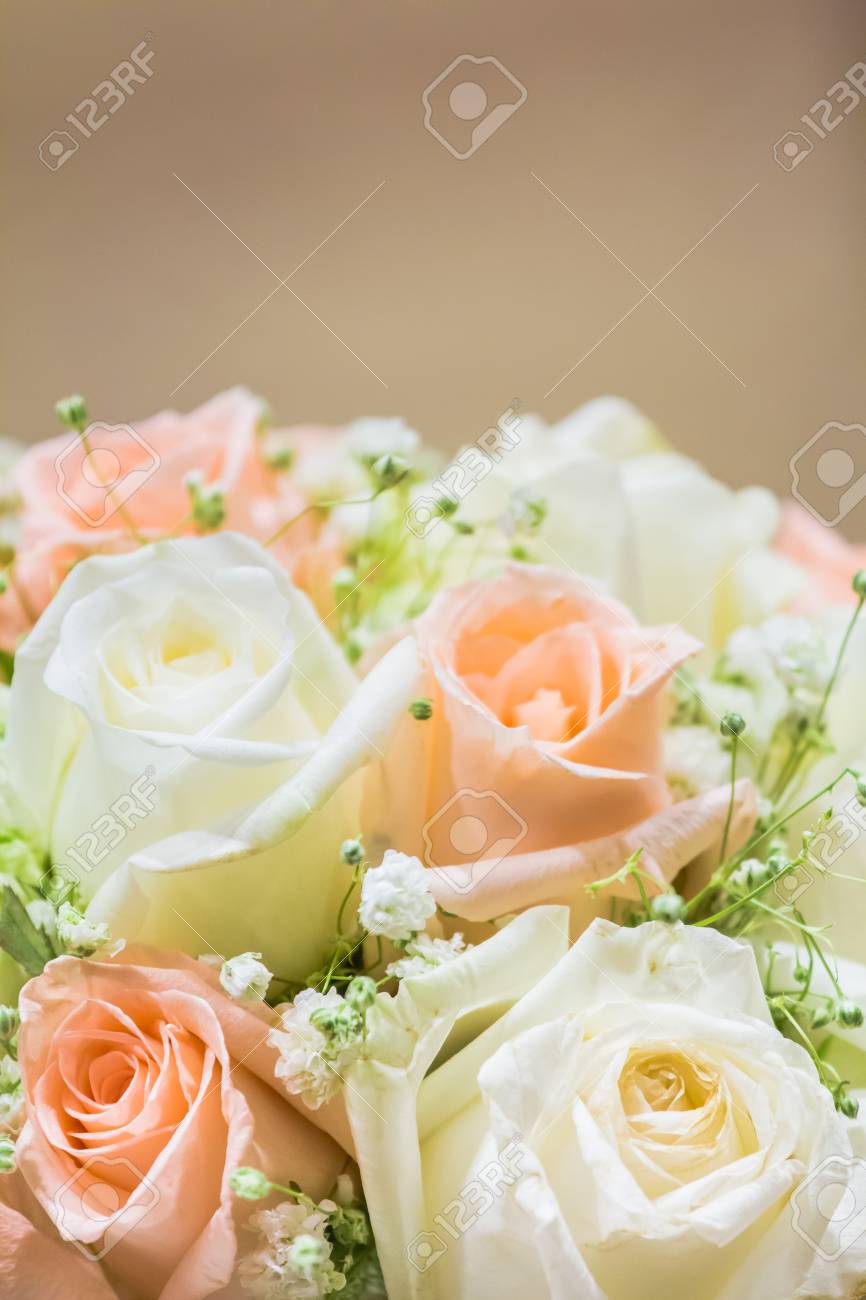 wedding bouquet with roses to use as wallpaper for text input stock