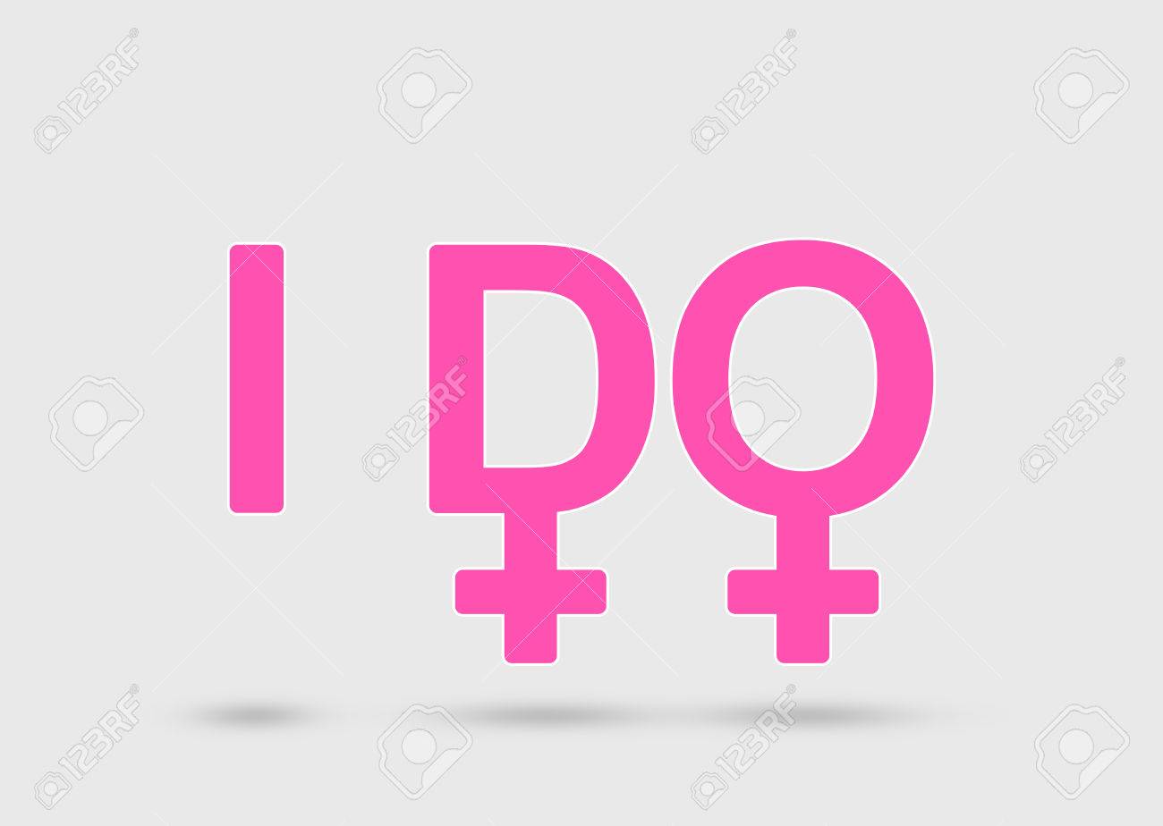 Lesbian Marriage Concept With Two Female Gender Symbols Stock Photo Picture And Royalty Free Image Image