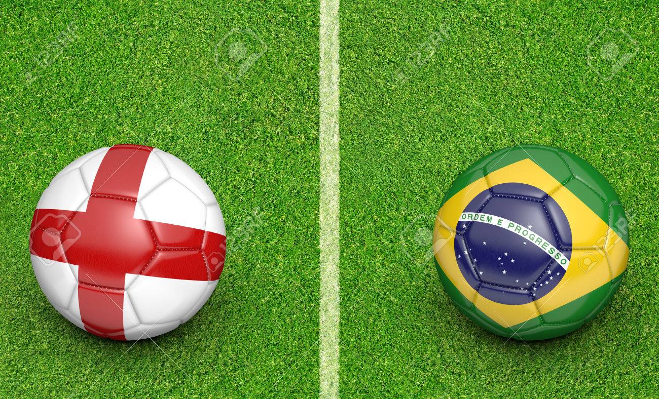 イングランド Vs ブラジル サッカー トーナメントのチーム ボール マッチします の写真素材 画像素材 Image イングランド Vs ブラジル サッカー トーナメントのチーム ボール マッチします の写真素材 画像素材 Image