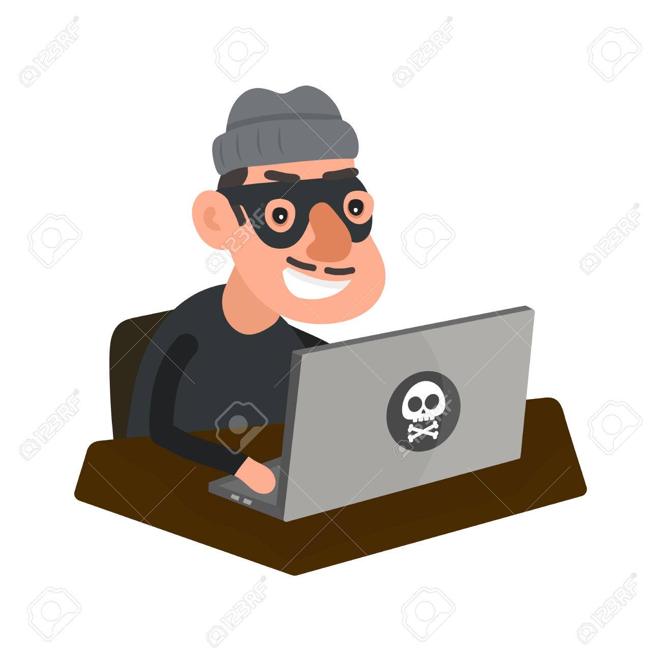 ラップトップ コンピューターを持つ強盗ハッカー ベクター近代的なフラット スタイル漫画文字イラスト アイコン デザイン 白い背景上に分離 詐欺 Web 海賊 ロシアのコンピューター犯罪のネットワークをハッキング のイラスト素材 ベクタ Image ラップトップ コンピューターを持つ強盗ハッカー ベクター近代的なフラット スタイル漫画文字イラスト アイコン デザイン 白い背景上に分離 詐欺 Web 海賊 ロシアのコンピューター犯罪のネットワークをハッキング のイラスト素材 ベクタ Image