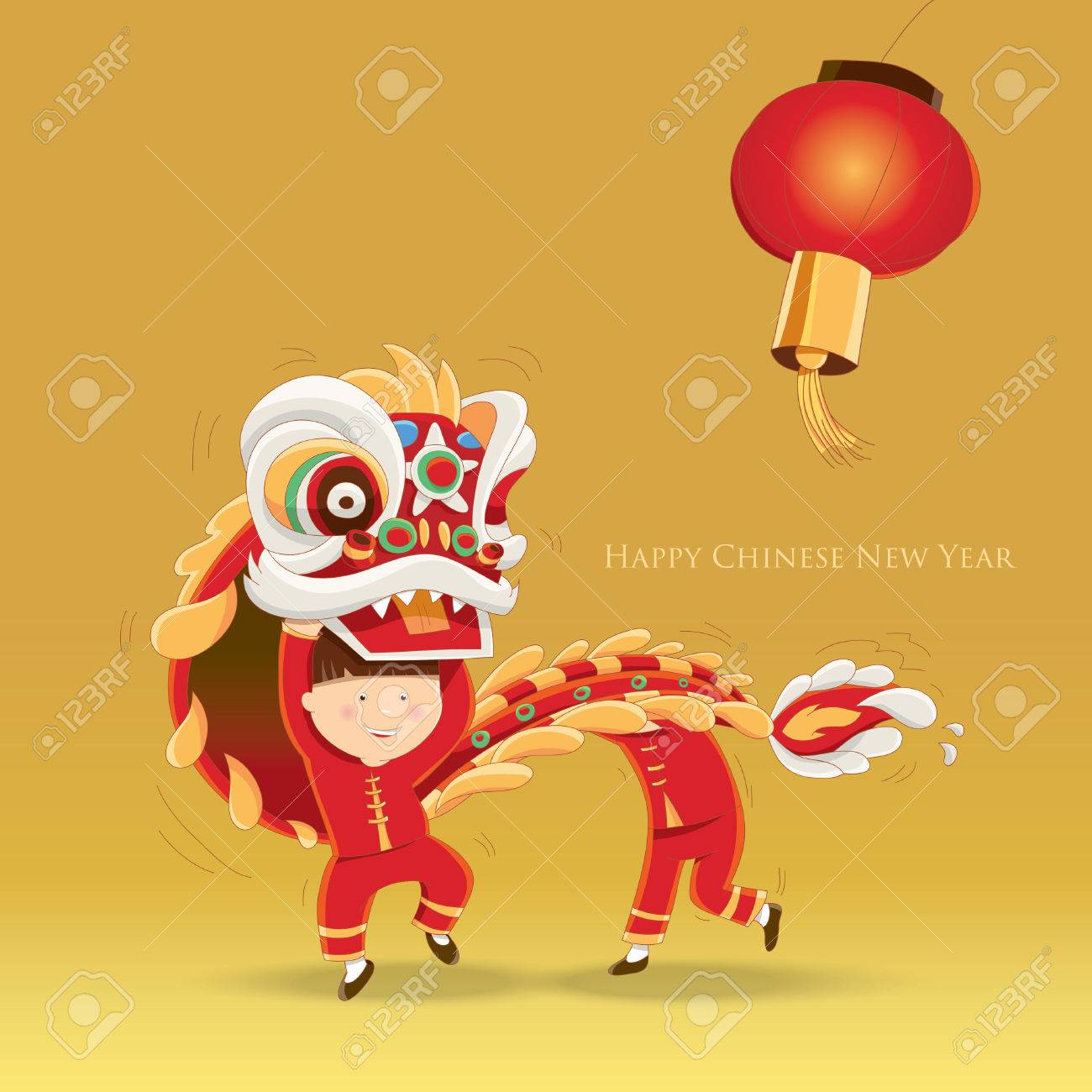 幸せな中国の新年 子供遊ぶライオン ダンスします のイラスト素材 ベクタ Image 幸せな中国の新年 子供遊ぶライオン ダンスします のイラスト素材 ベクタ Image