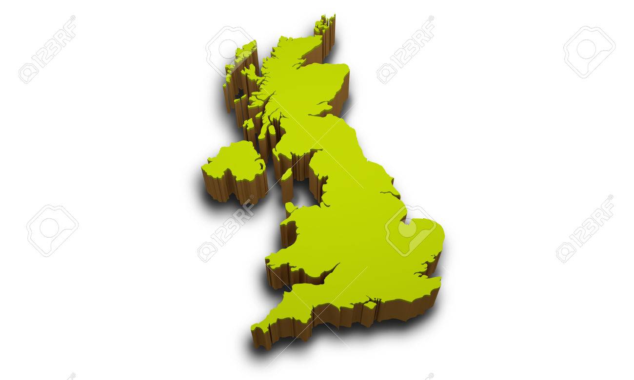 3d Map Of England 3D Map Of Uk Isolated On White Background Stock Photo, Picture And Royalty  Free Image. Image 42120741.