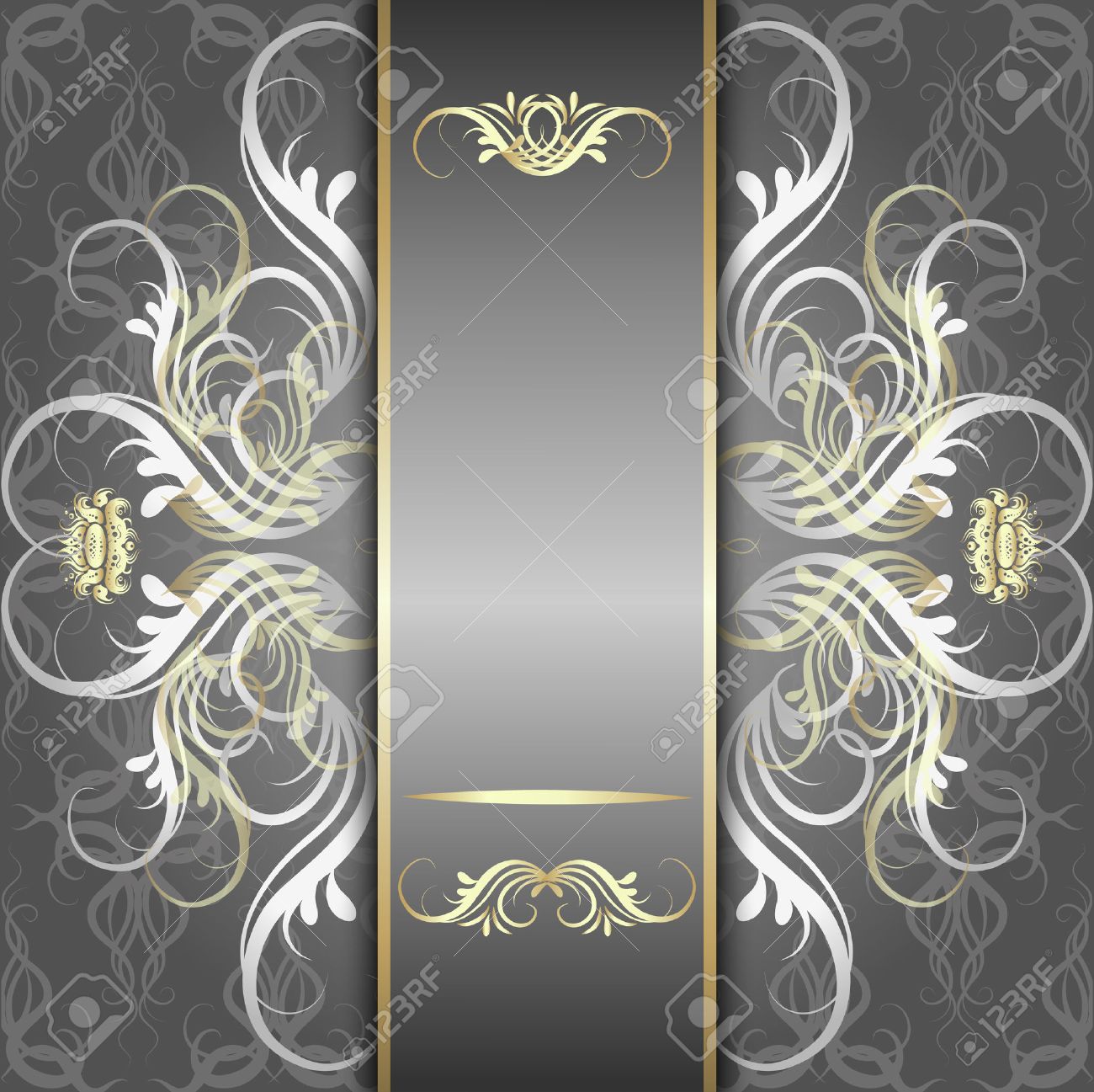Vintage, elegant background, antique, victorian silver, floral ornament, baroque frame, beautiful invitation, classical old style card, ornate page cover, royal luxury, ornamental pattern template - 31412614 Vintage, elegant background, antique, victorian silver, floral ornament, baroque frame, beautiful invitation, classical old style card, ornate page cover, royal luxury, ornamental pattern template - 31412614