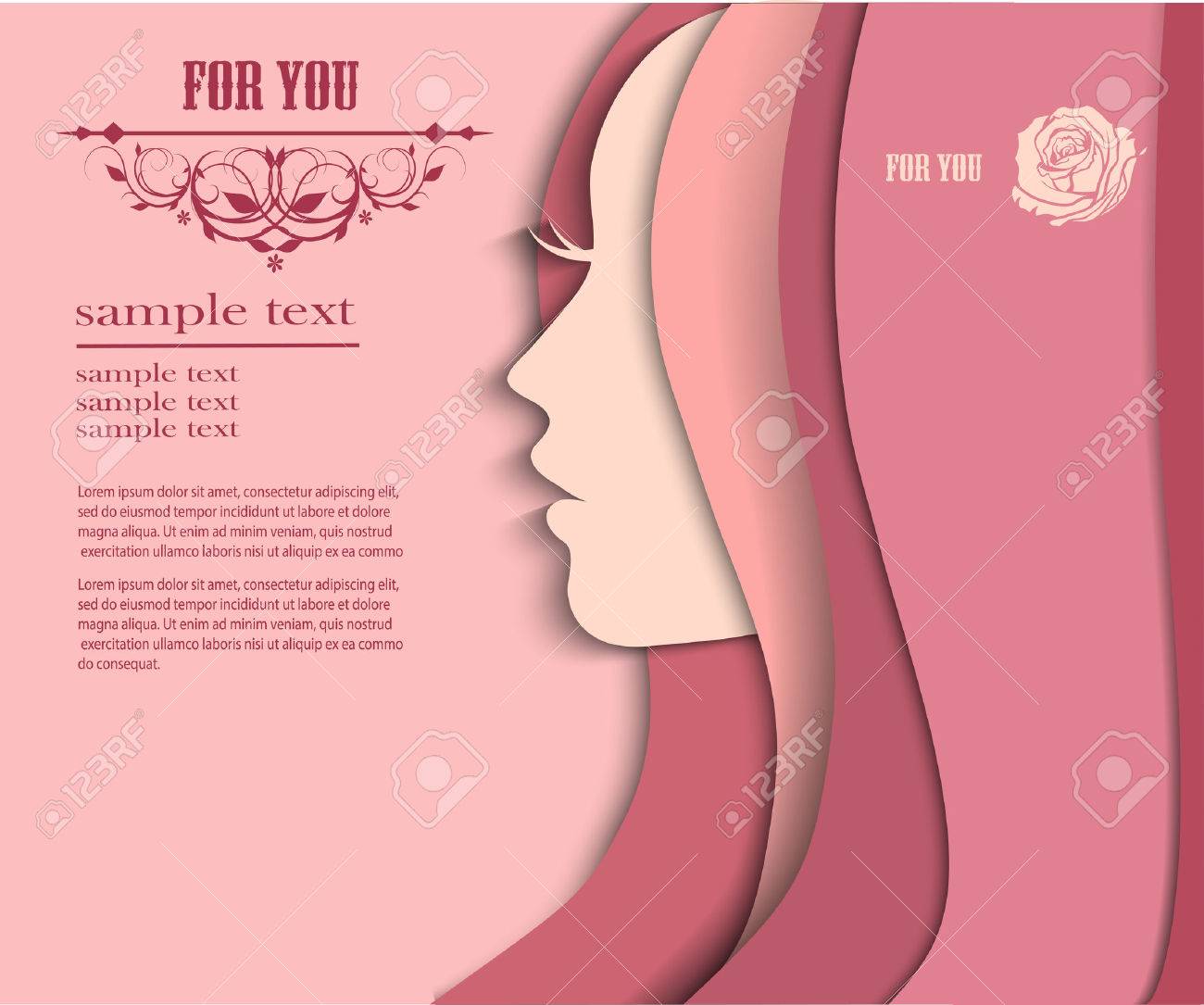 Vector illustration of Woman's silhouette with beautiful hair - 34019215 Vector illustration of Woman's silhouette with beautiful hair - 34019215