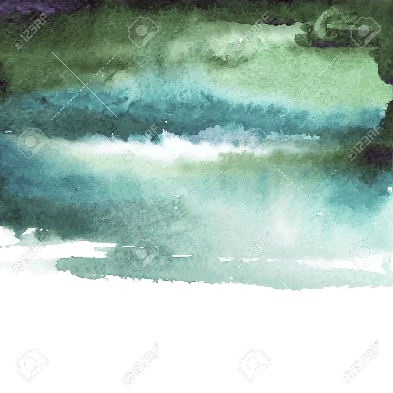 Vector abstract watercolor banner. Green, blue background. Design template with place for your text. Can be used for banners for sale, web pages, printing, invitations, cards, etc. - 41501518 Vector abstract watercolor banner. Green, blue background. Design template with place for your text. Can be used for banners for sale, web pages, printing, invitations, cards, etc. - 41501518