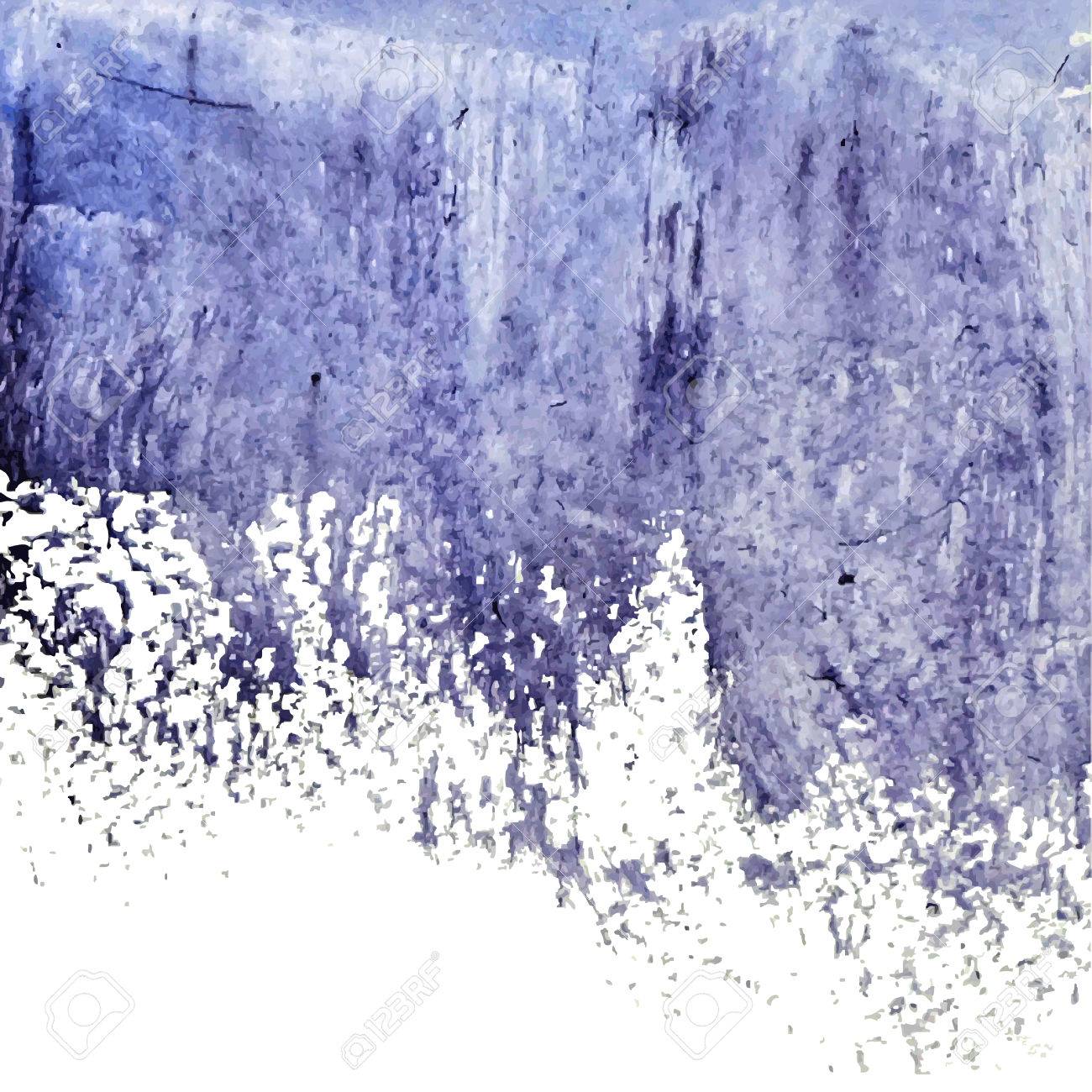 ベクトル水彩インク スポット キャンバスのテクスチャに青いウェット ブラシのストローク ブラシ ストロークを乾燥させます オリジナル水彩キャンバスには苦しそうな スキャン トレースします のイラスト素材 ベクタ Image