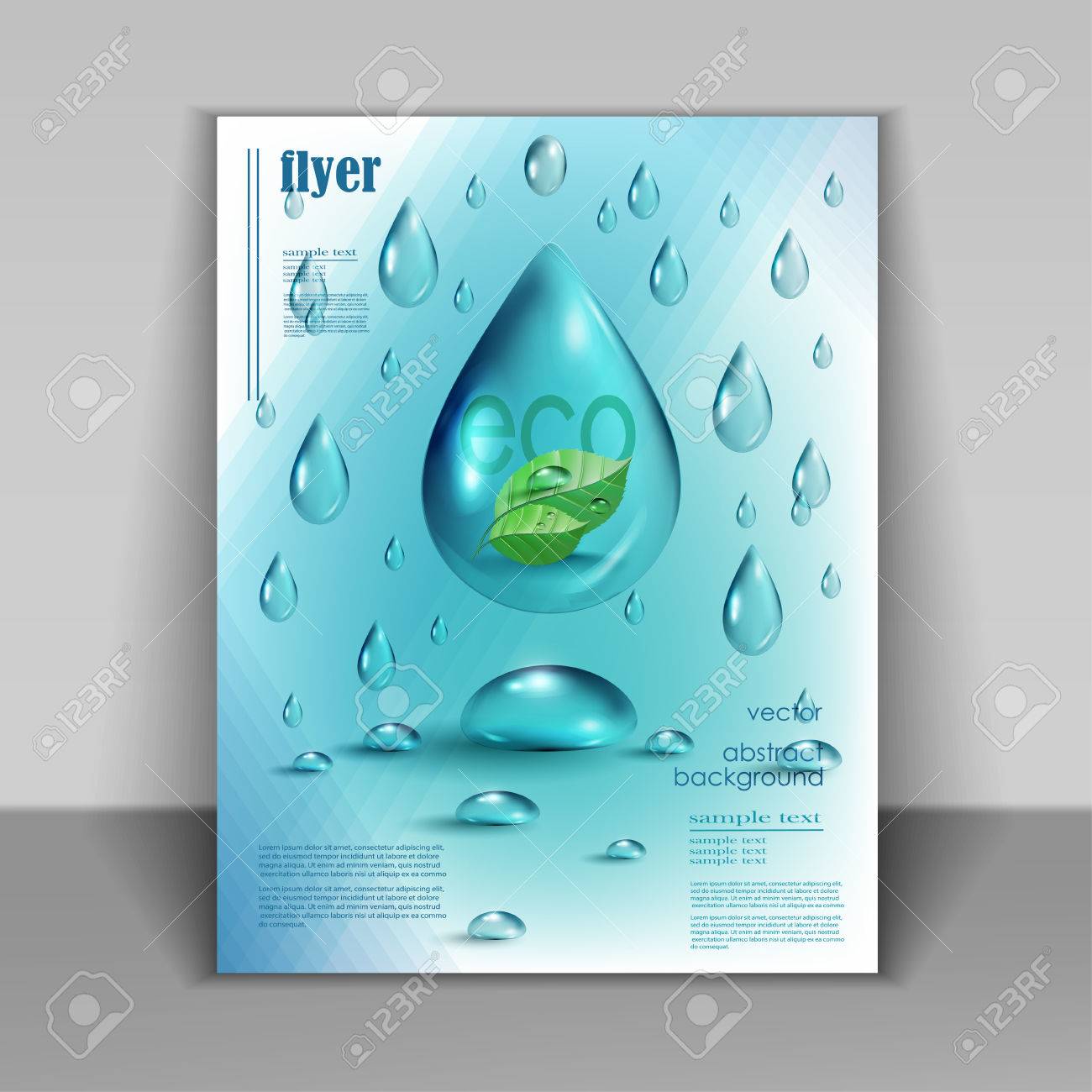 Water drops vector ecology background, leaflet template for your business presentation - 41815951 Water drops vector ecology background, leaflet template for your business presentation - 41815951