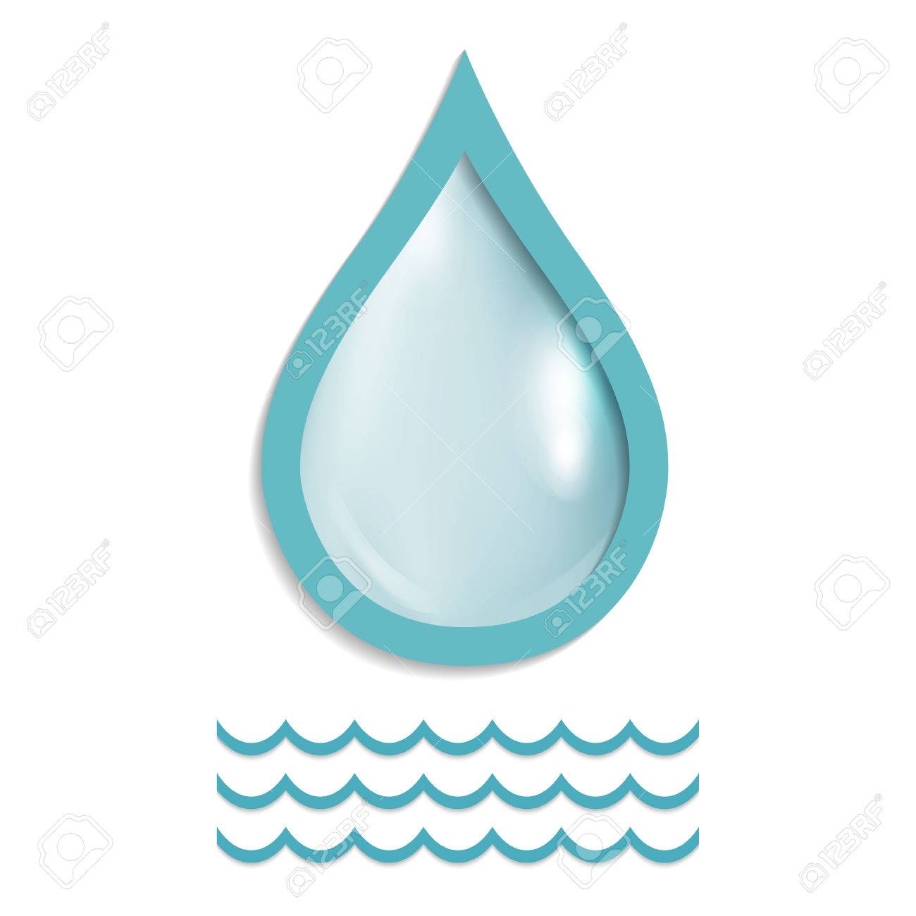 白いベクトル図 Eps 10 に分離された現実的な単一水滴が透明部分を含むのイラスト素材 ベクタ Image 5449