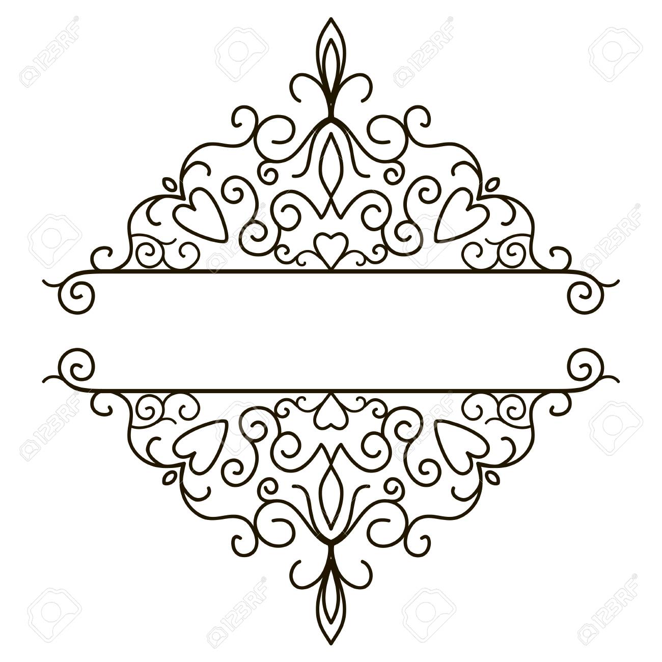 Cadre Decoratif De Vecteur Elegant Element Pour Le Modele De Conception Place Pour Le Texte Bordure Florale Decor De Dentelle Pour L Anniversaire Et Carte De Voeux Invitation De Mariage Clip Art Libres