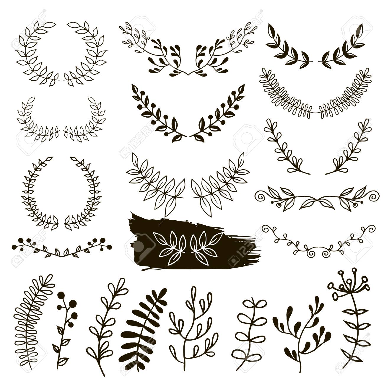 Vintage Set Of Hand Drawn Tree Branches With Leaves And Flowers Royalty Free Cliparts Vectors And Stock Illustration Image Vintage Set Of Hand Drawn Tree Branches With Leaves And Flowers Royalty Free Cliparts Vectors And Stock Illustration Image