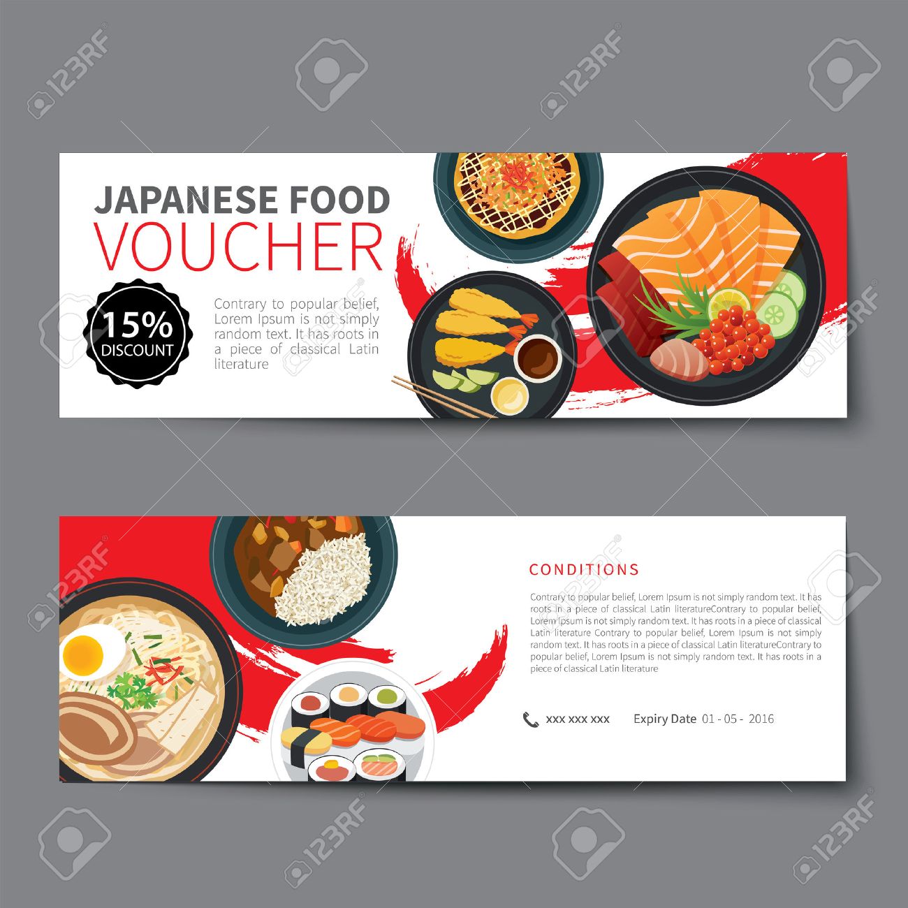 和食クーポン割引のフラット デザイン テンプレートのイラスト素材 ベクタ Image 和食クーポン割引のフラット デザイン テンプレートのイラスト素材 ベクタ Image