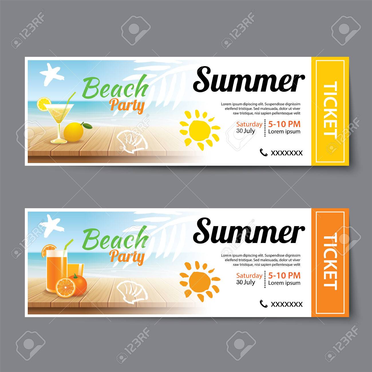 party ticket template free