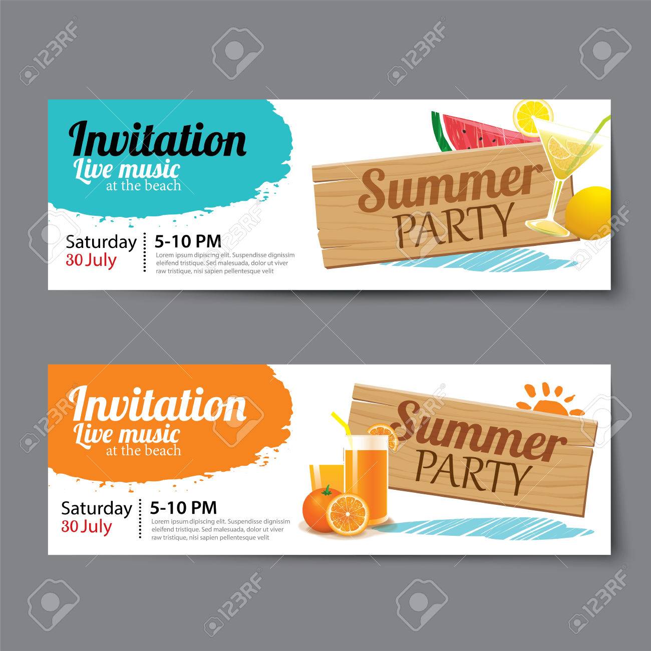 summer pool party ticket template royalty free cliparts vectors
