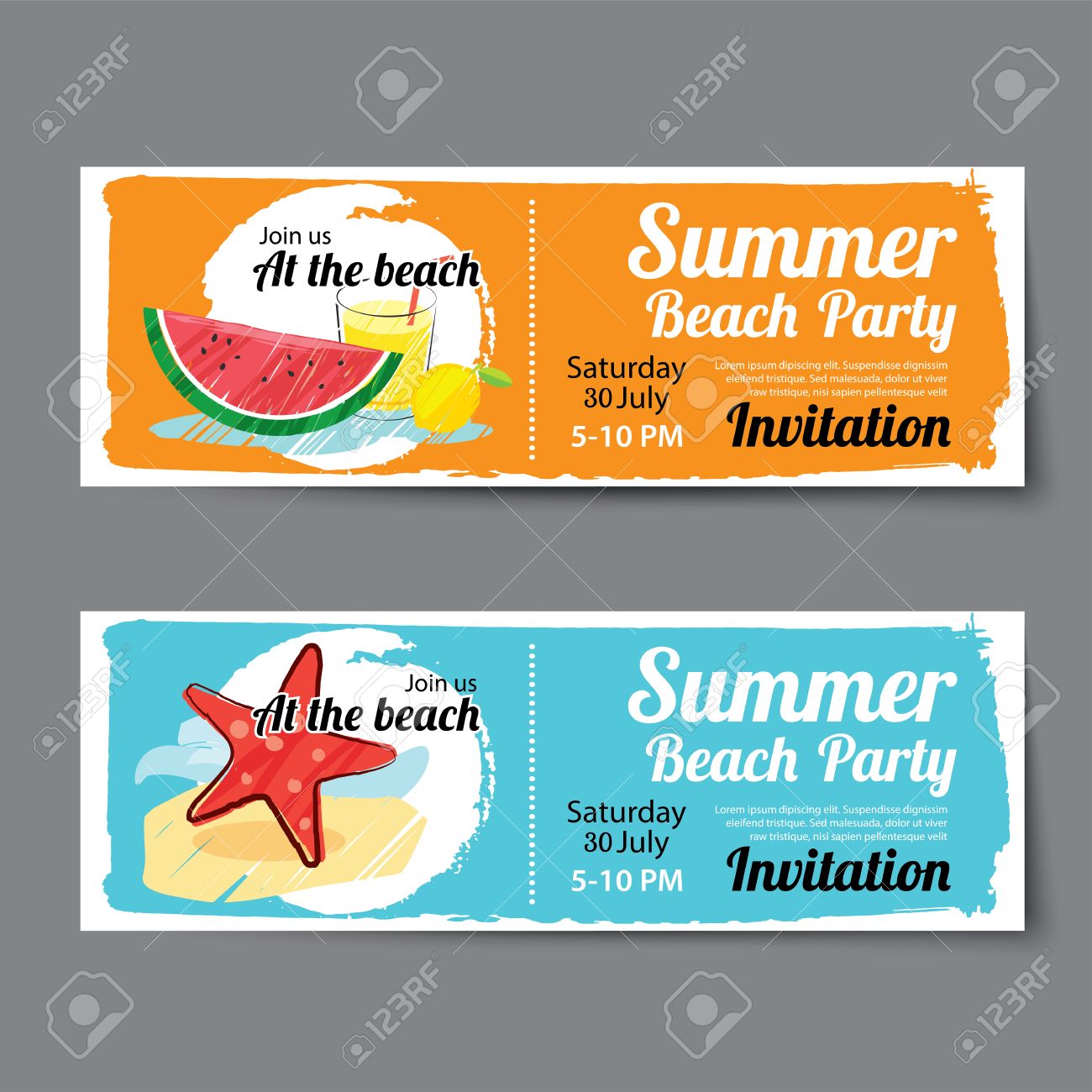 summer pool party ticket template royalty free cliparts vectors