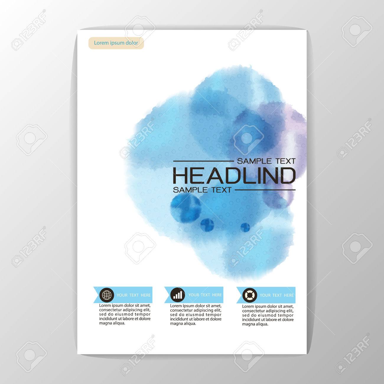 a4 watercolor painted background design business corporate