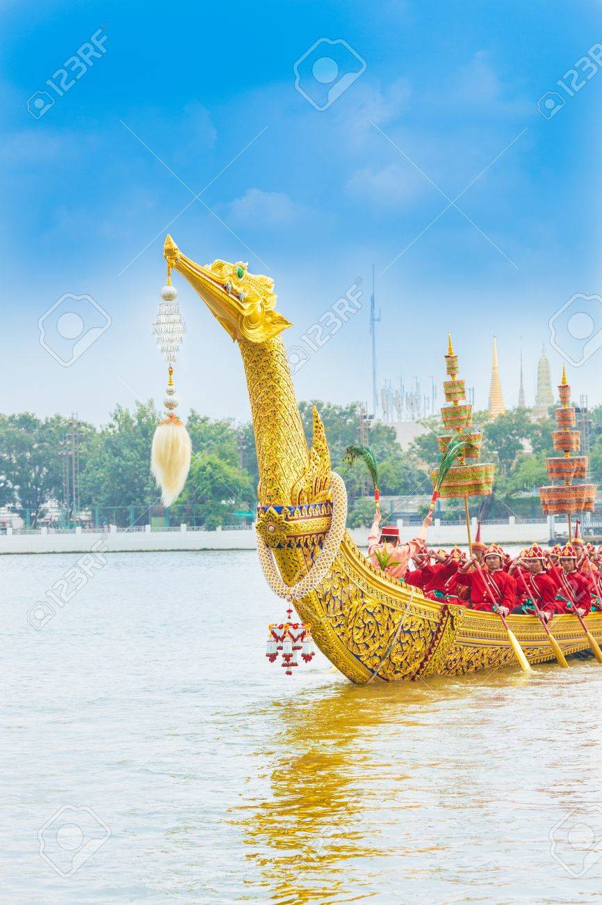 BANGKOK,THAILAND-NOVEMBER 6:"Suphannahongse"was prepared for last dress rehearsal of the Royal Barge Procession for the Royal Kathin Ceremony at Chaopraya river on November 6,2012 in Bangkok,Thailand - 16558478 BANGKOK,THAILAND-NOVEMBER 6:"Suphannahongse"was prepared for last dress rehearsal of the Royal Barge Procession for the Royal Kathin Ceremony at Chaopraya river on November 6,2012 in Bangkok,Thailand - 16558478