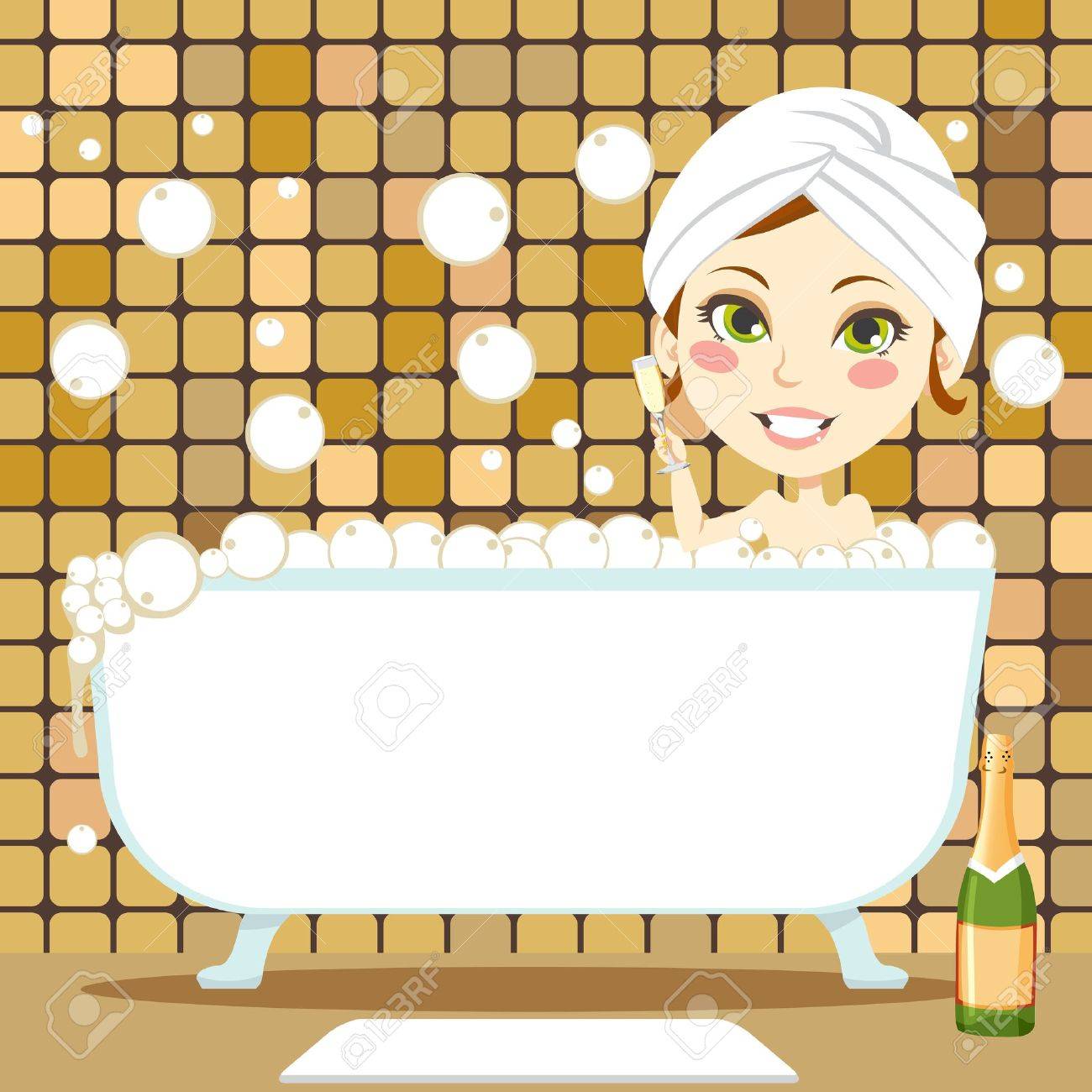 Sexy Brünette in Badewanne Sexy Brünette in Badewanne