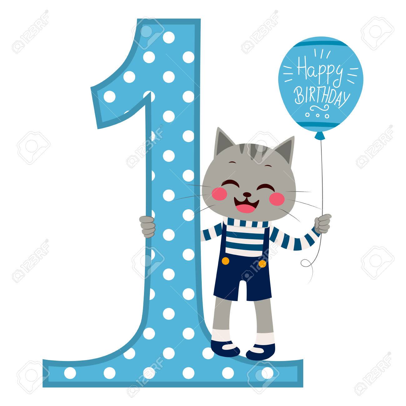 大きな数の横にお誕生日おめでとう本文ブルーの全体的な持株バルーンを着てかわいい猫男の子のイラスト素材 ベクタ Image 大きな数の横にお誕生日おめでとう本文ブルーの全体的な持株バルーンを着てかわいい猫男の子のイラスト素材 ベクタ Image
