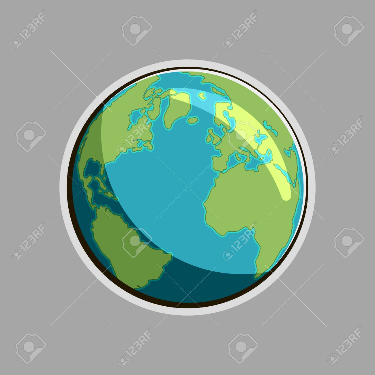 地球のイラスト 地球のアイコン フラットなデザイン のイラスト素材 ベクタ Image