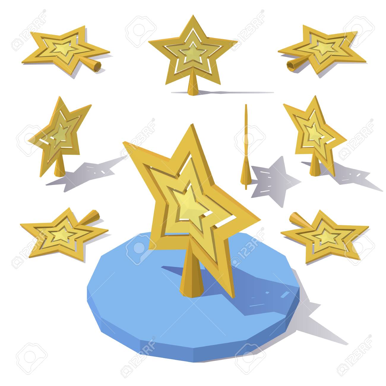 クリスマスの星ツリー トッパーのイラスト素材 ベクタ Image