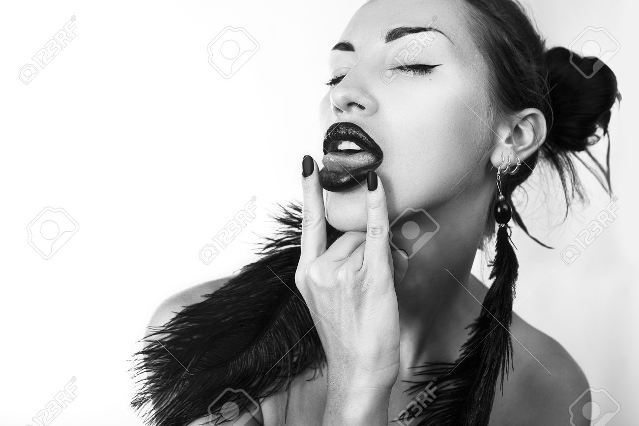 Beautiful Sexy Stylish Woman Stick Her picture