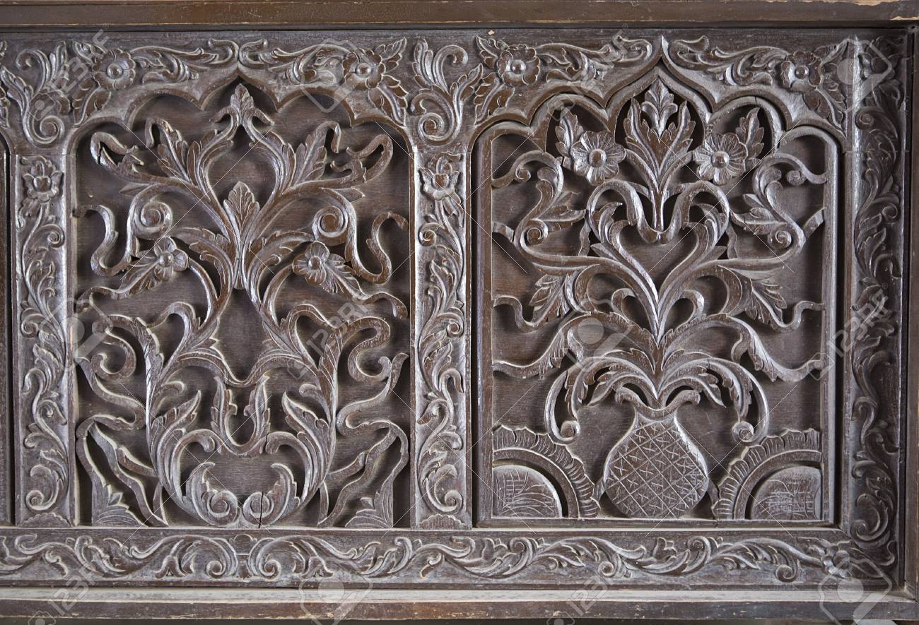 Beautiful Old Wooden Pattern Texture. Antique Indian Furniture Beautiful old wooden pattern texture. Antique indian furniture, vintage furniture with ornament. Oriental - Beautiful Old Wooden Pattern Texture. Antique Indian Furniture