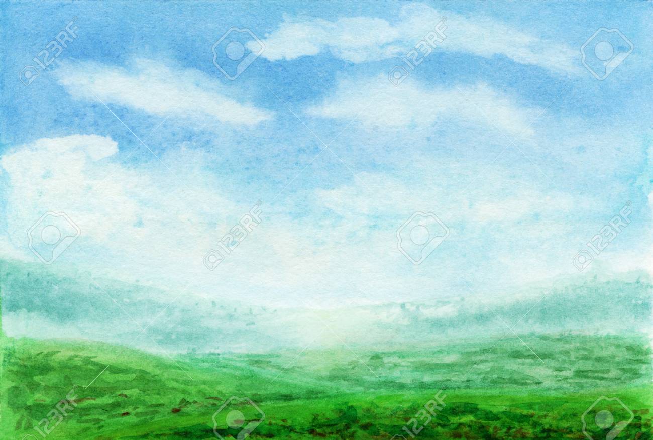 春の風に揺れて　水彩画原画　size11cm スクエア 春の風に揺れて 水彩画原画 size11cm スクエア