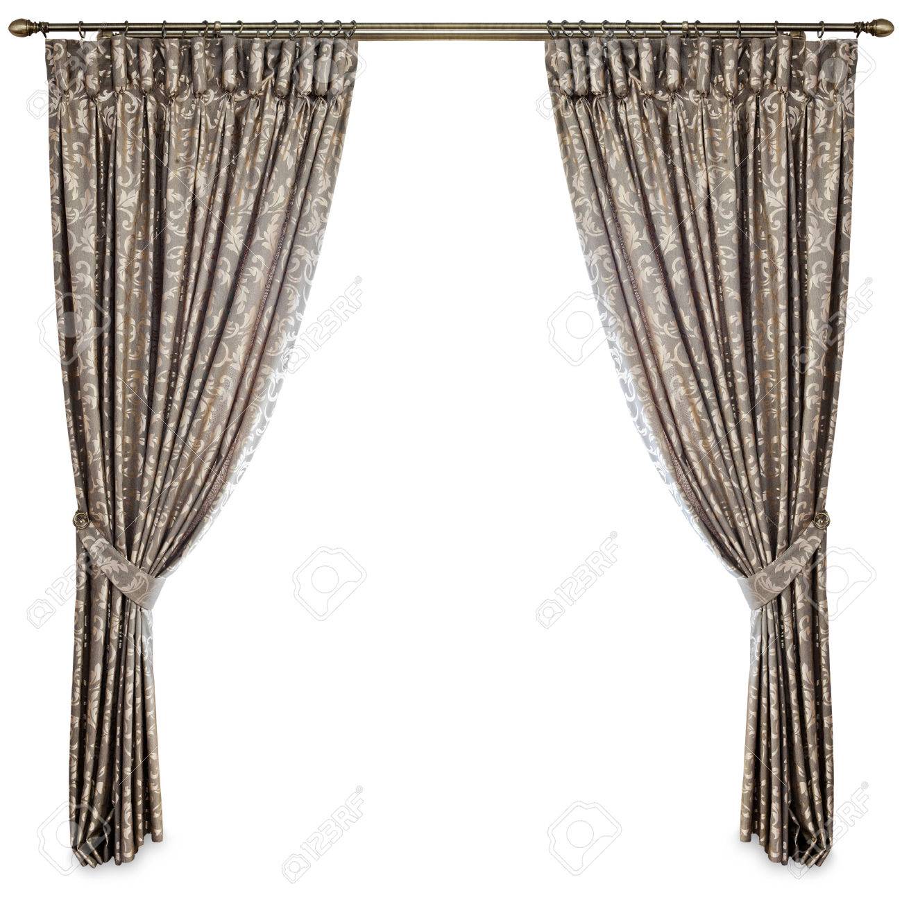 Curtains On A White Background Stock Photo, Picture And Royalty