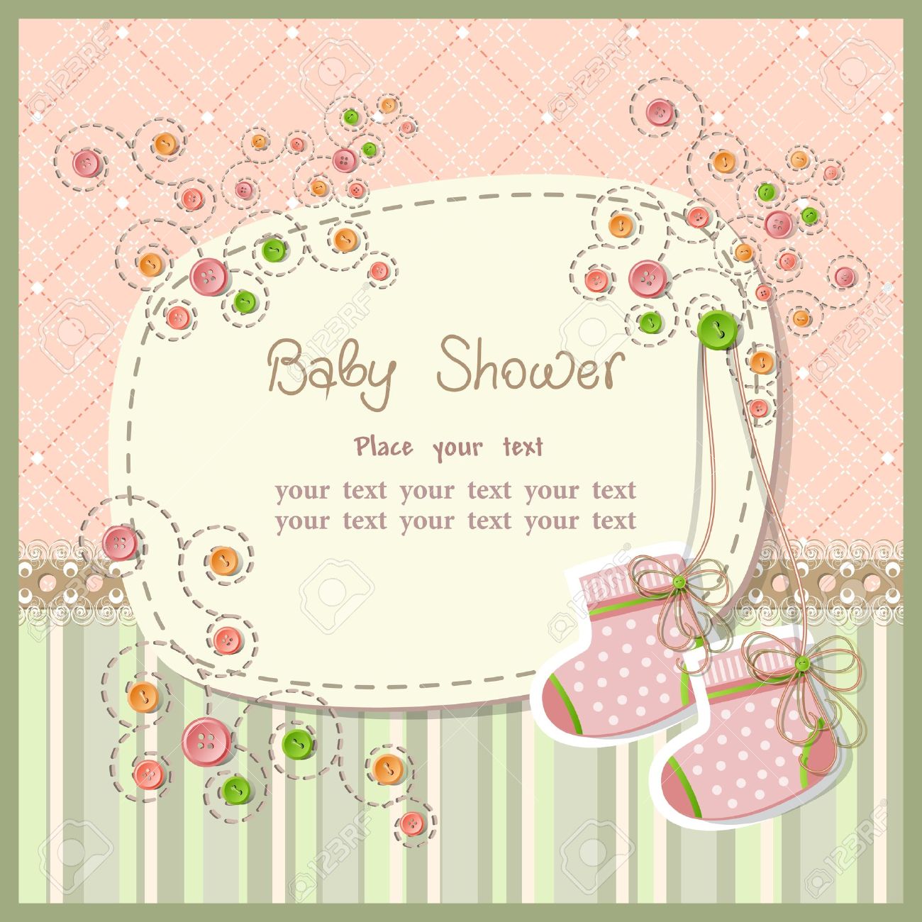 Baby Shower With Scrapbook Elements Royalty Free Cliparts