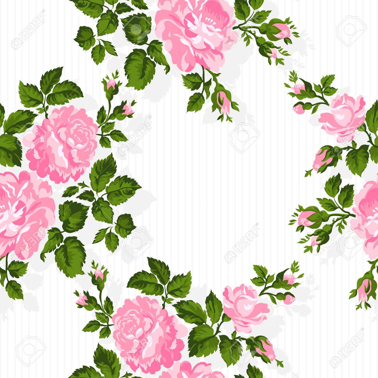 ピンクのバラの花柄 花の背景 簡単に編集します 招待状やお知らせに最適です のイラスト素材 ベクタ Image