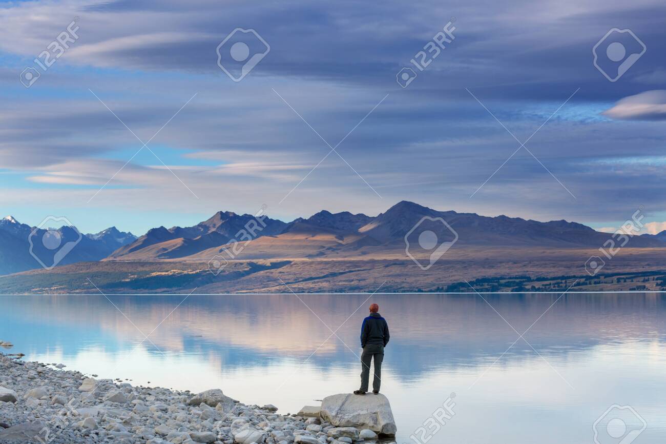 Amazing Natural Landscapes In New Zealand Mountains Lake At Stock Photo Picture And Royalty Free Image Image
