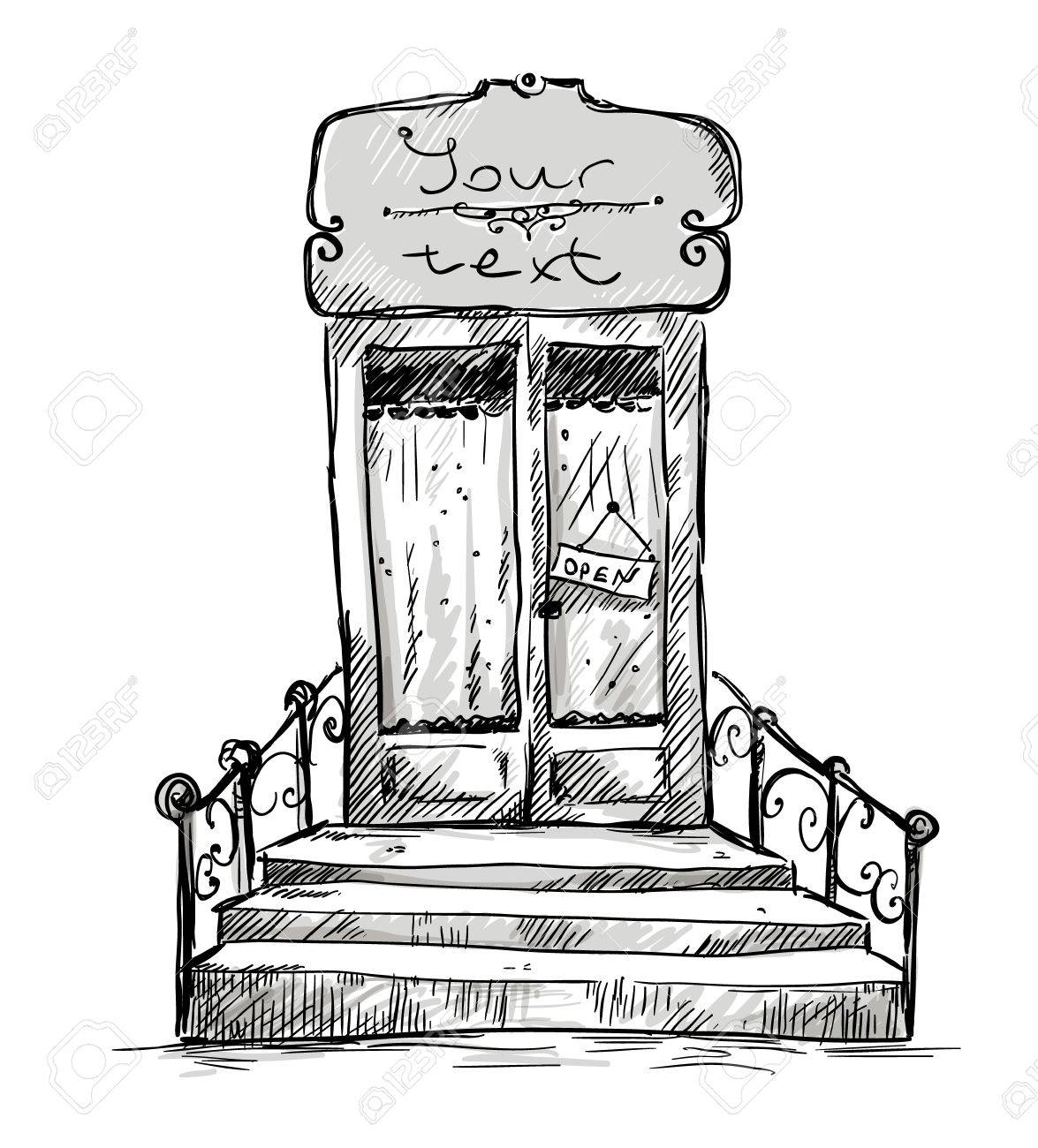 Porte D Entree Dessin Vitrine Clip Art Libres De Droits Vecteurs Et Illustration Image