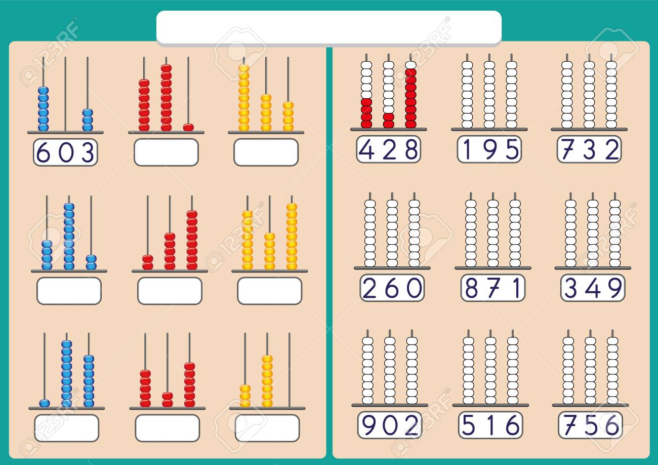 worksheet Abacus Math Worksheets Free kids learn numbers with abacus math worksheet for children royalty stock vector 89045558