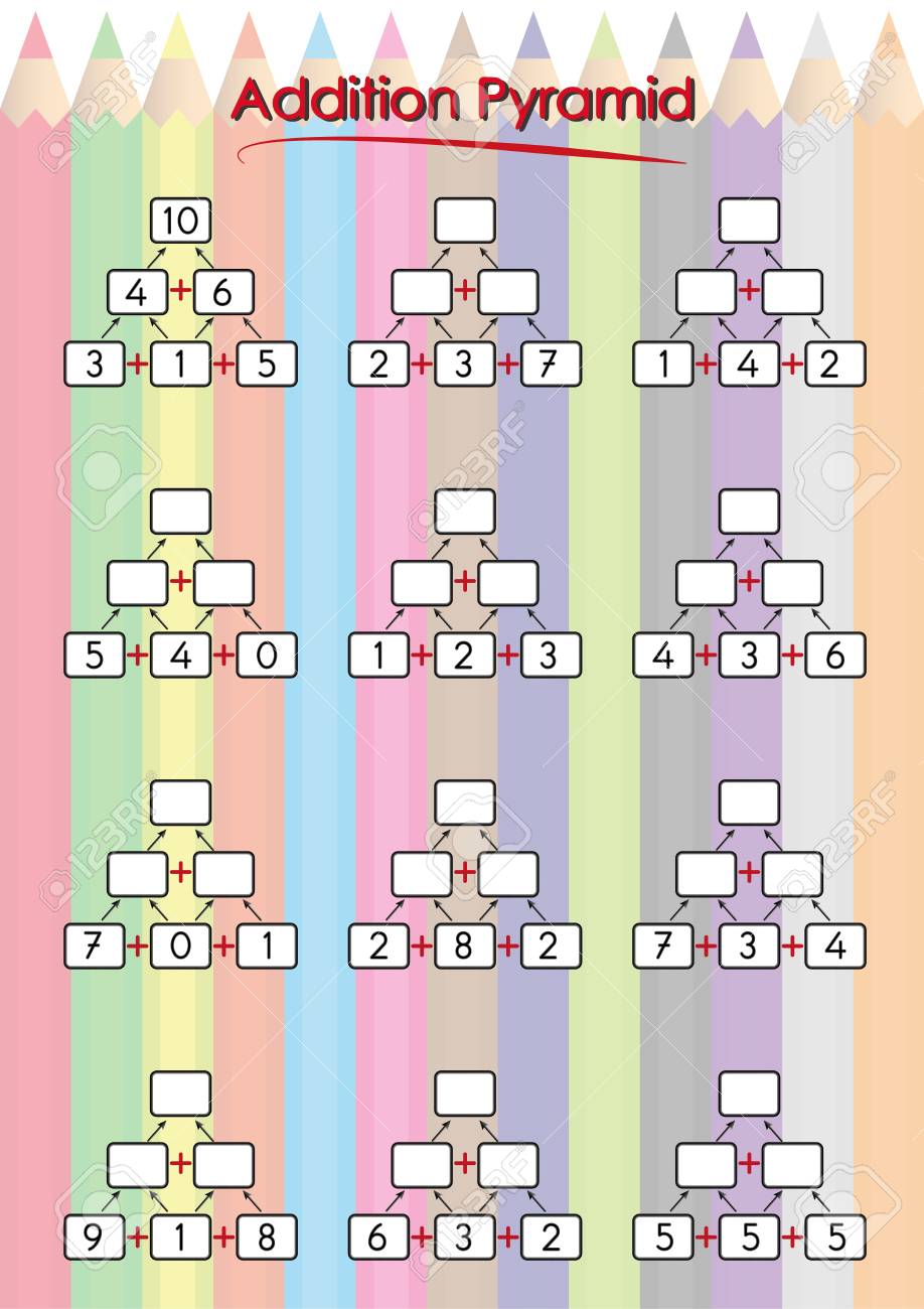 maths pyramids for mental maths practice complete the missing maths pyramids for mental maths practice complete the missing numbers math worksheet for kids