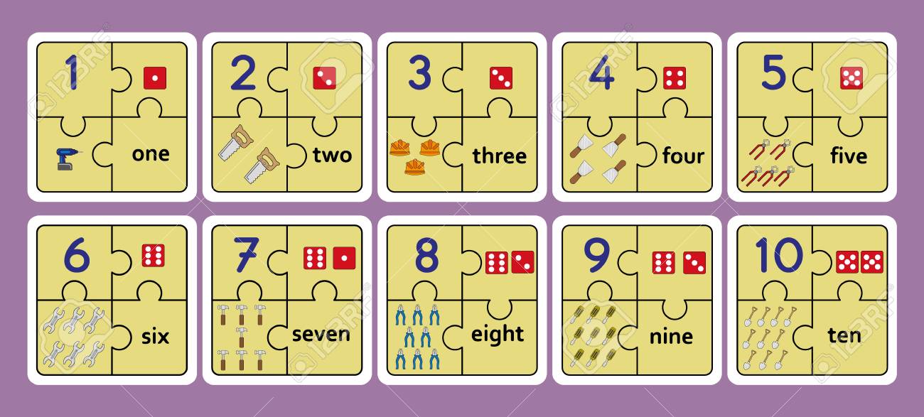 Printable Counting Puzzles, Number Strip Puzzle Work Tools Puzzle, Counting Numbers 1 10 Game For Kids Royalty Free SVG, Cliparts, Vectors, and Stock Illustration. Image 114923666. printable-counting-puzzles-number-strip-puzzle-work-tools-puzzle-counting-numbers-1-10-game-for-kids-royalty-free-svg-cliparts-vectors-and-stock-illustration-image-114923666