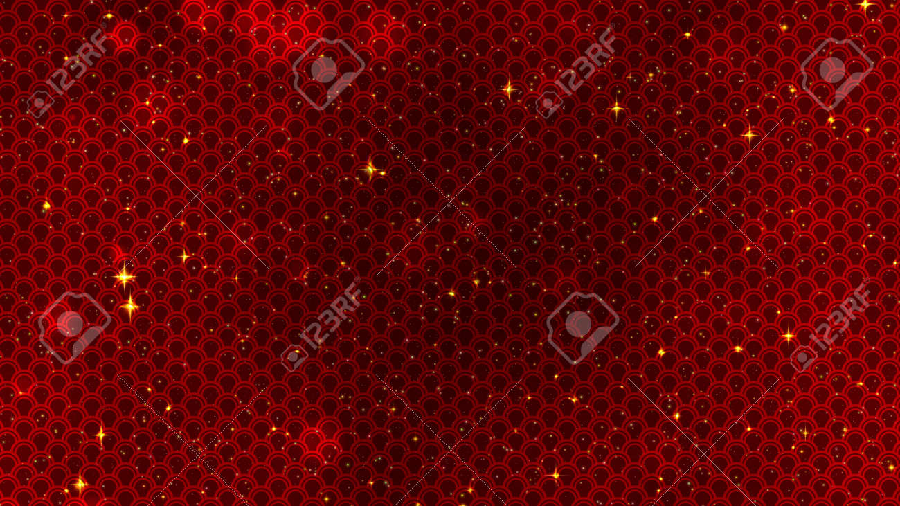 Red Chinese New Year background with golden stars glittering, and dragon pattern. 3D rendering. Magical Happy new year animation, 3D illustration - 165178021 Red Chinese New Year background with golden stars glittering, and dragon pattern. 3D rendering. Magical Happy new year animation, 3D illustration - 165178021